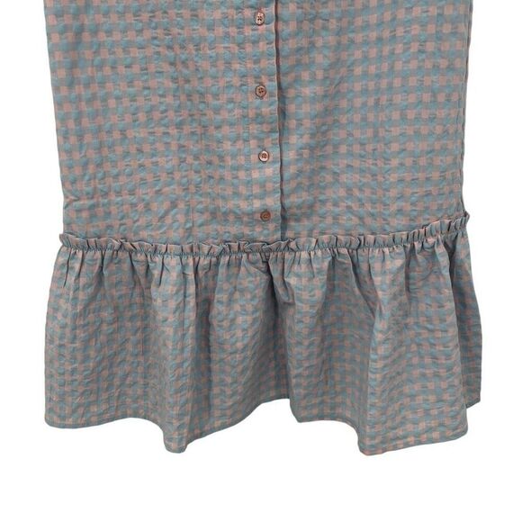 The Shirt Rochelle Behrens The Hillary Dress Blue/Pink‎ Plaid Size Small NWT - Picture 6 of 10